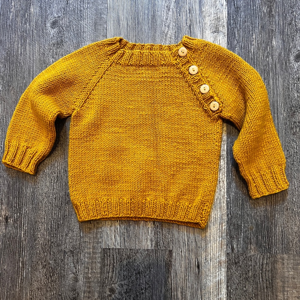 Mustard Button-Detail toddler 3/4T Sweater